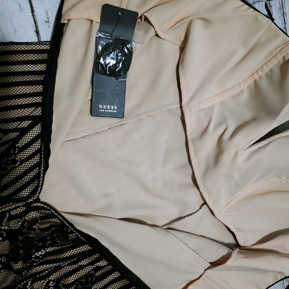 GUESS Black Lace Bodycon Strapless Vacation Dress - Picture 5 of 12